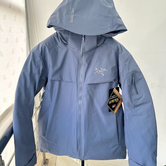 Men's Goose Down Arcteryx Logo Waterproof Warm Hooded Ski Puffer Jacket - Picture 8 of 15